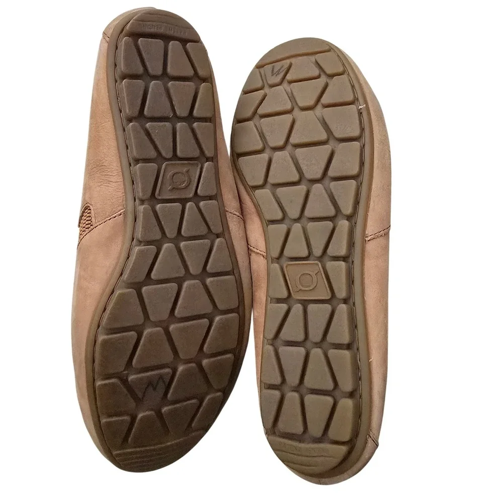 Born Slip On Loafers Qomens 8M D74616 Tan Leather Comfort Shoes